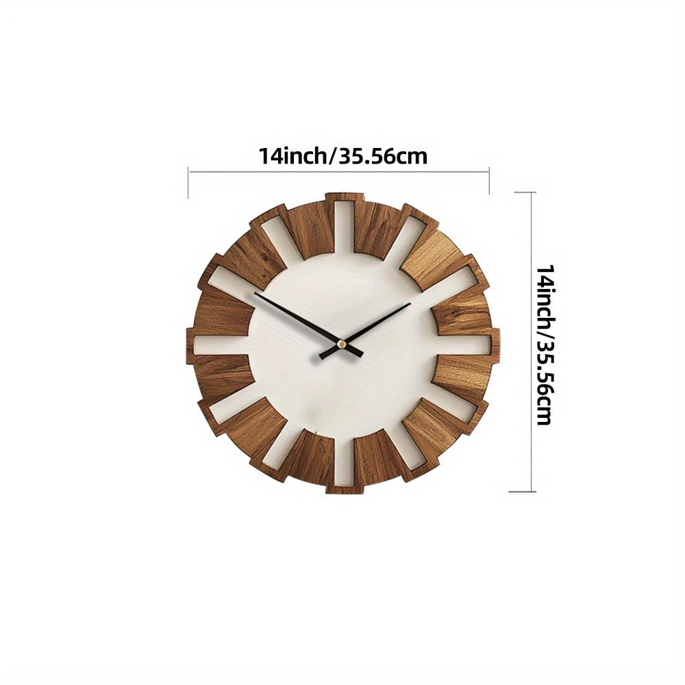 Orologio da Parete in Legno Rustico con Movimento Silenzioso – Design Senza Tempo per Soggiorno, Ufficio e Camera da Letto