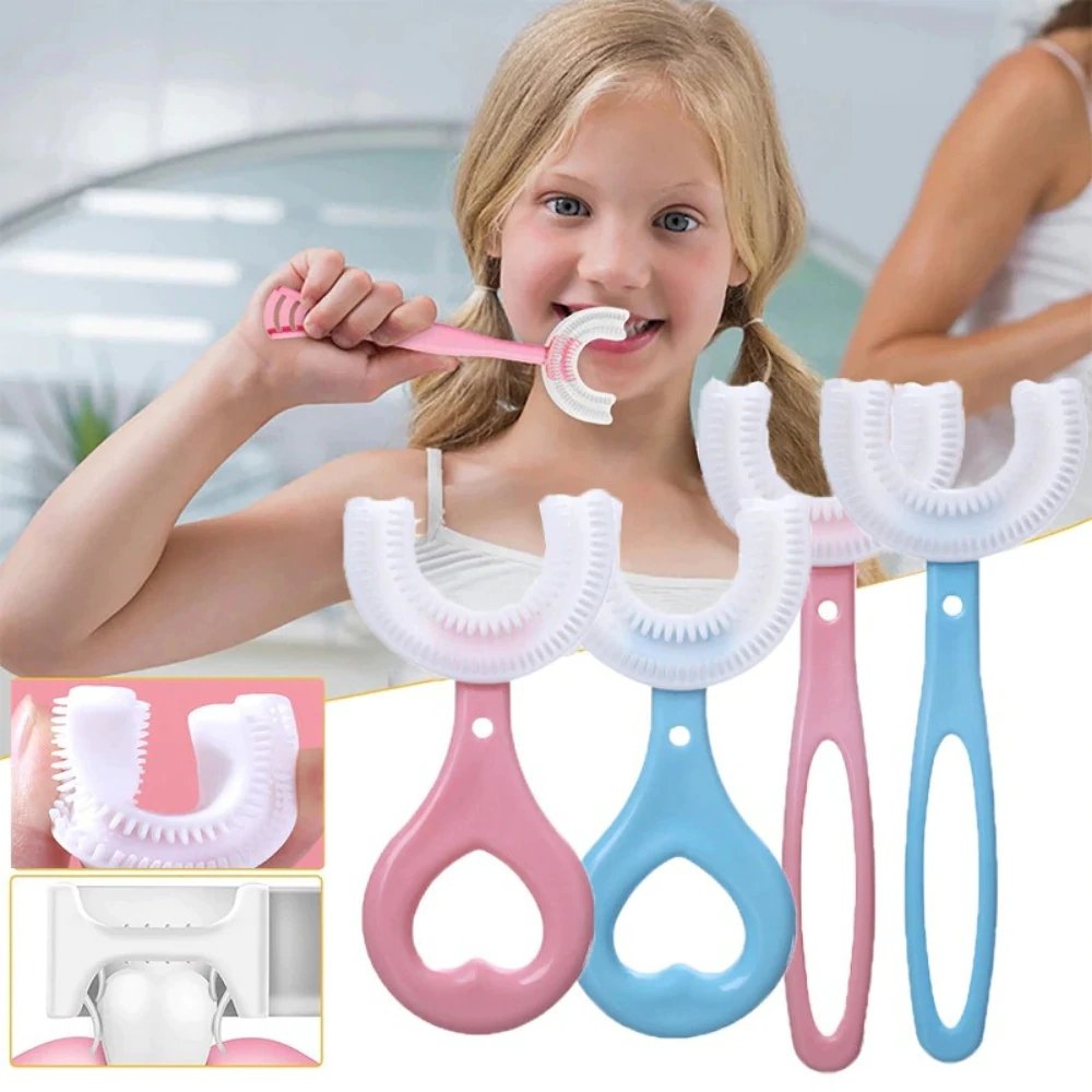 Spazzolino da denti per bambini a forma di U – Pulizia delicata a 360° per tutte le età