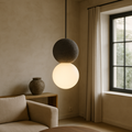 Lampe suspendue minimaliste en pierre d'obsidienne