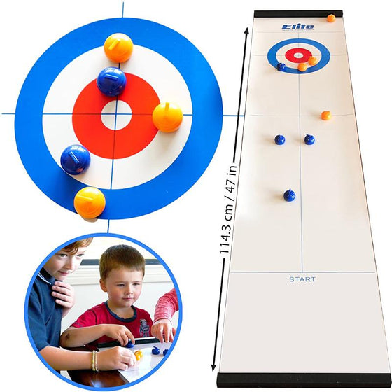 Gioco di Curling Miniaturizzato per Casa con Pietre Scivolose e Bastoni Magnetici