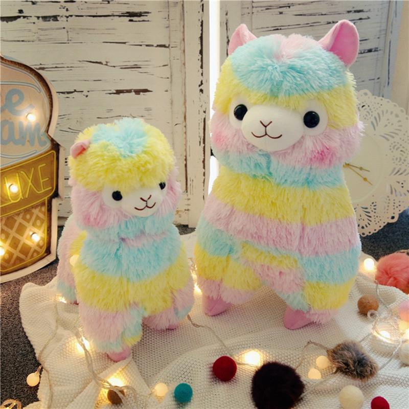 Giocattolo in Peluche Alpaca Arcobaleno Morbido per Neonati e Bambini