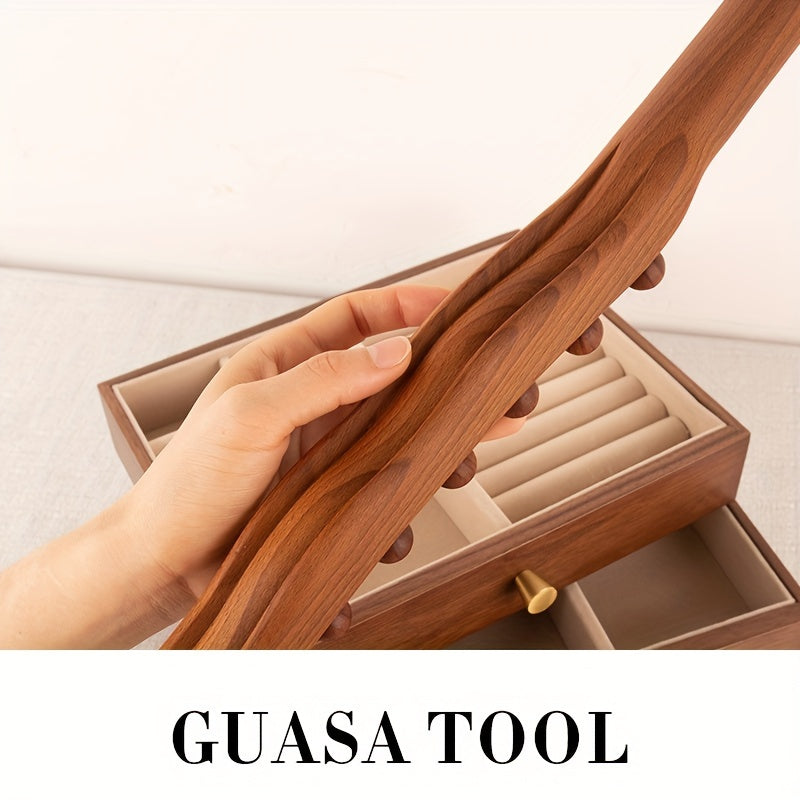 Bastone da Massaggio in Legno con 31 Perle – Rilassamento Muscolare Profondo