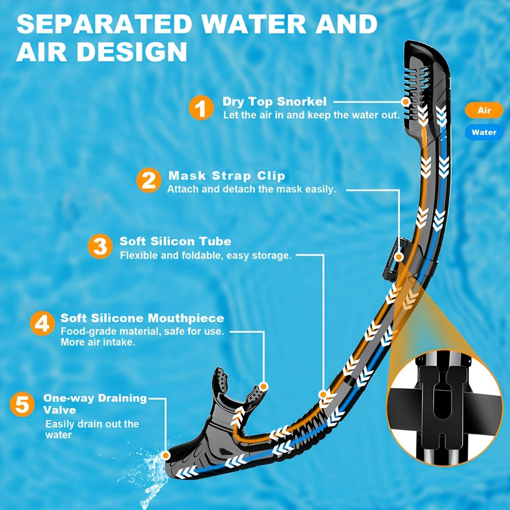 Set di Snorkel AquaClear – Impermeabile, Confortevole e con Grande Visibilità
