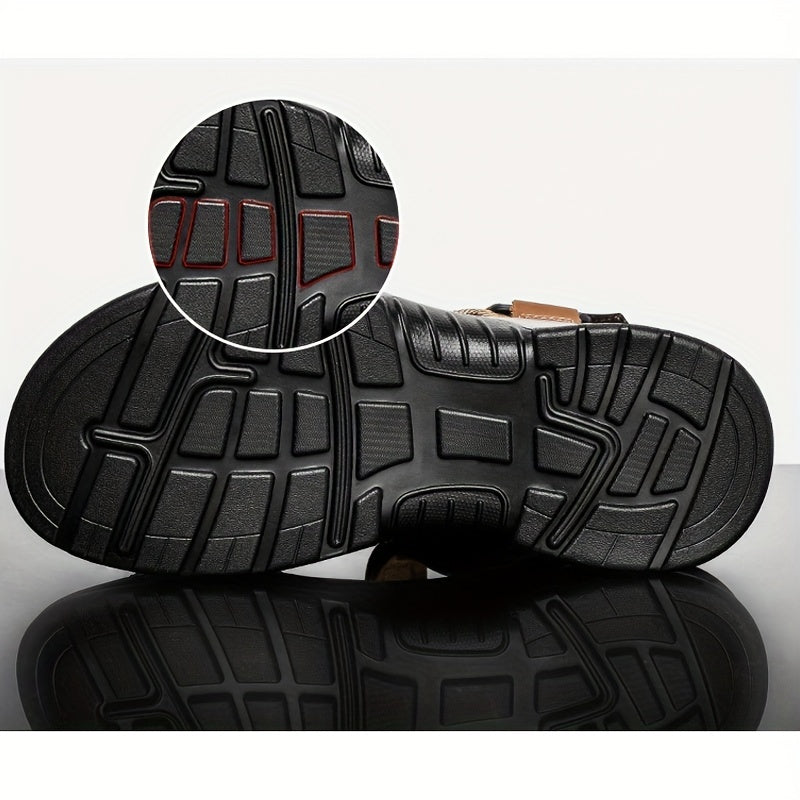 Sandali da Spiaggia in Pelle Premium per Uomo – Regolabili e Ammortizzanti