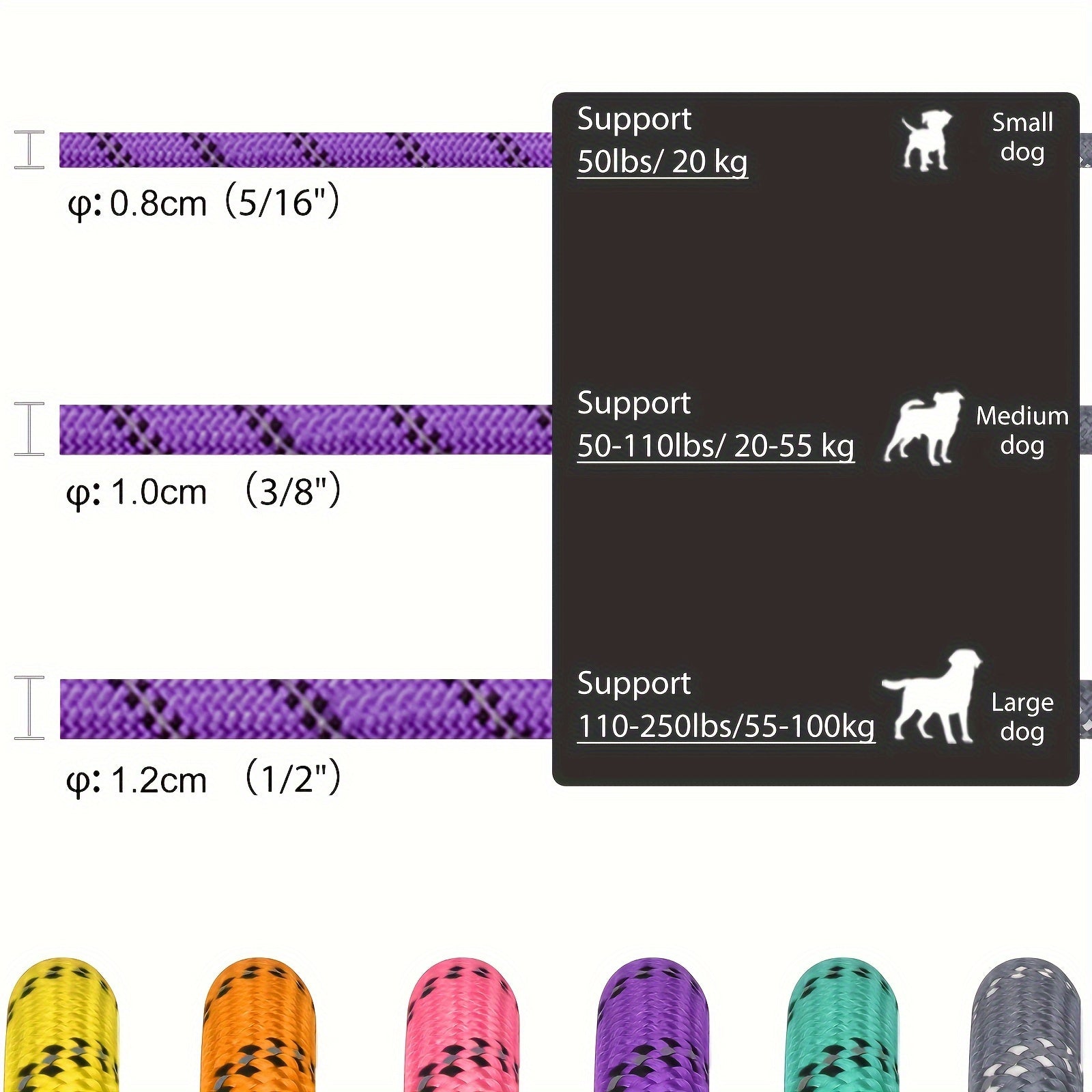 Guinzaglio Riflettente per Cani con Manico Imbottito – Regolabile e Durevole per Tutti i Cani