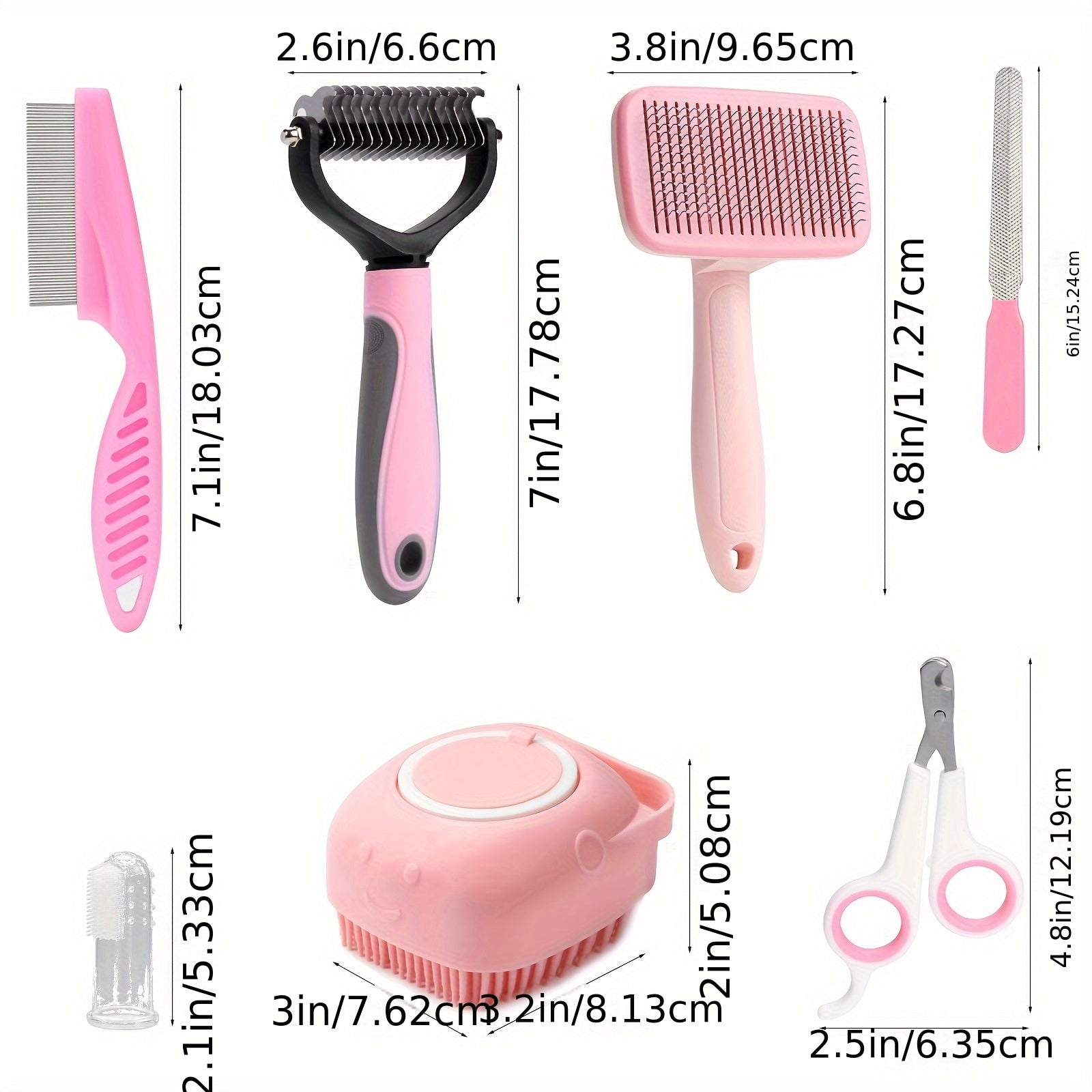 Set di Toelettatura per Cani da 8 Pezzi - Per un Pelo Sano e Lucente per il Tuo Animale