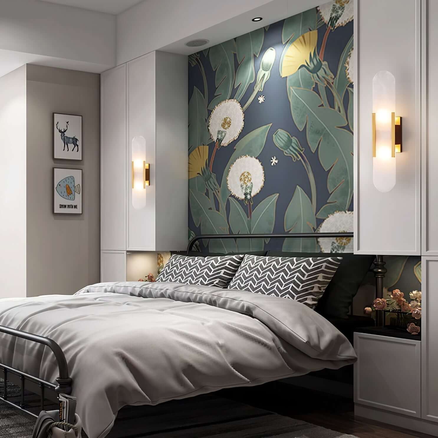 Lampada da Parete Moderna - Alabastro & Metallo