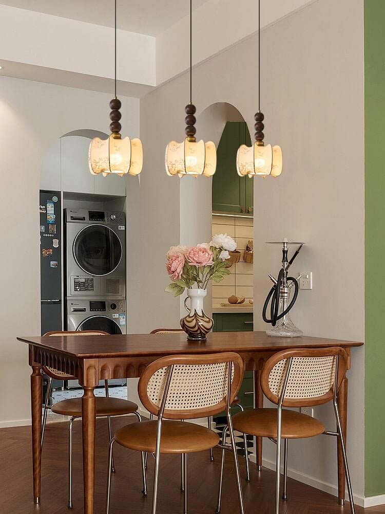 Lampadario in Vetro - Legno & Metallo