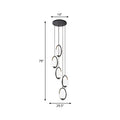 Multi Light Globe Black Chandelier Simple Glass Pendant Lamps for Stairs
