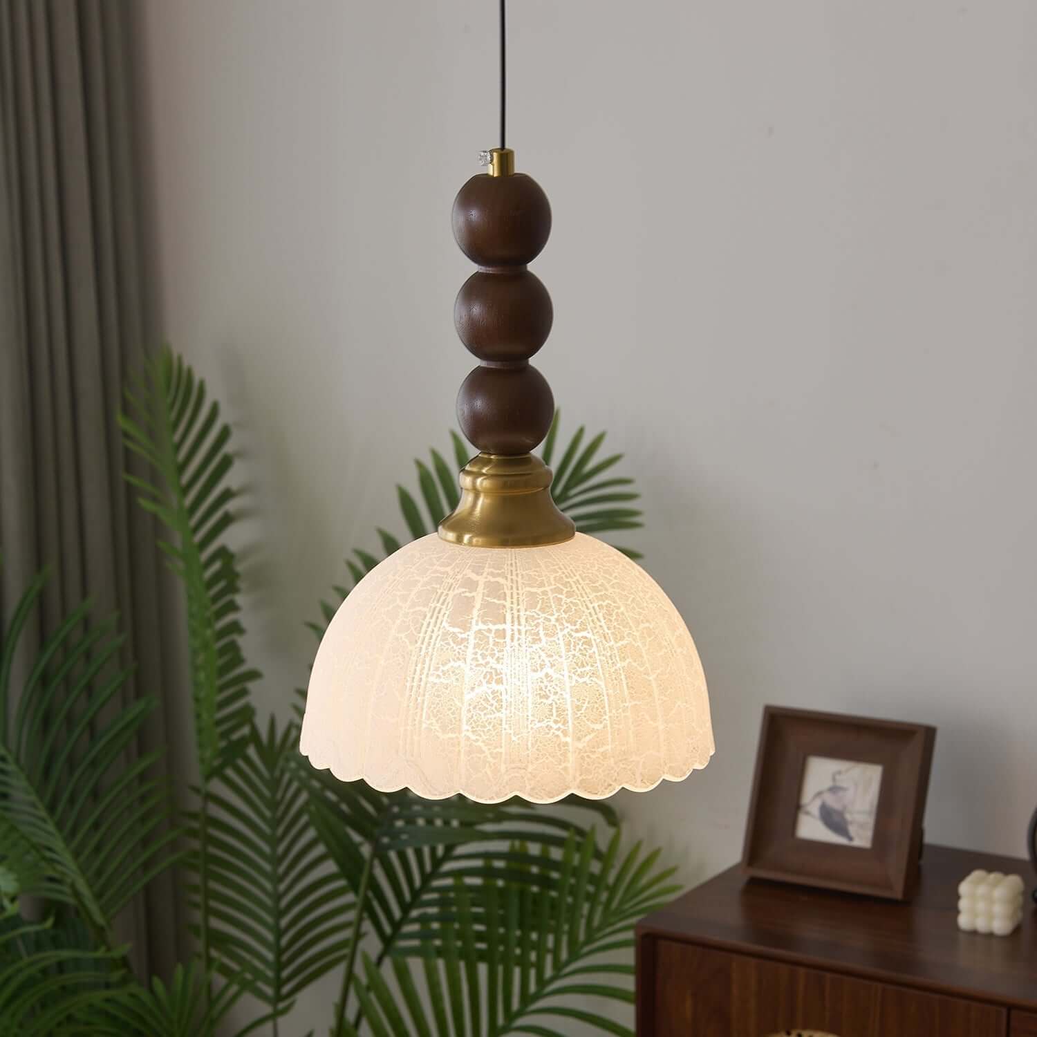 Lampadario in Vetro - Legno & Metallo