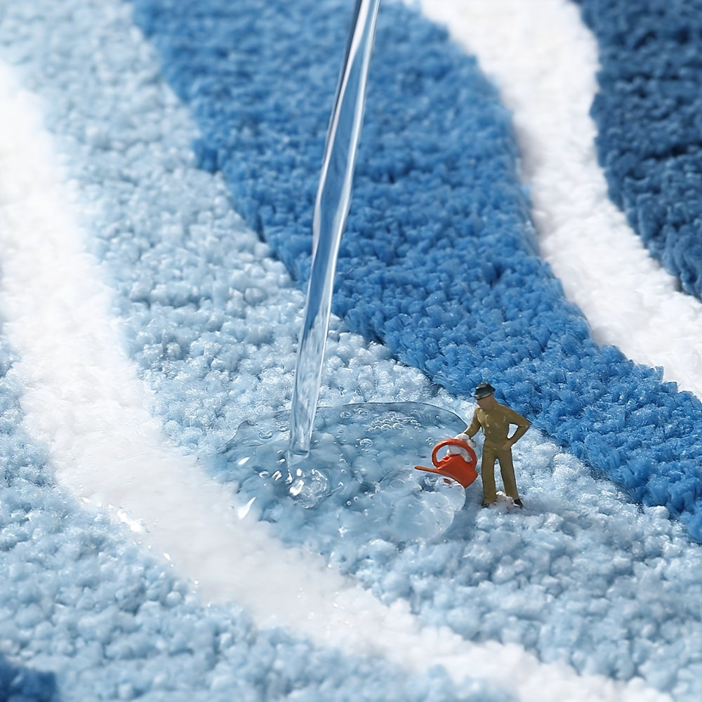 Tappeto da Bagno Geometrico – Assorbente e Morbido con Retro Antiscivolo