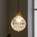 Lampe suspendue industrielle à globe en verre transparent pour le salon