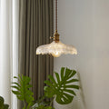 Lampada da soffitto industriale con bordo ondulato Lampada a sospensione in vetro trasparente per ristorante