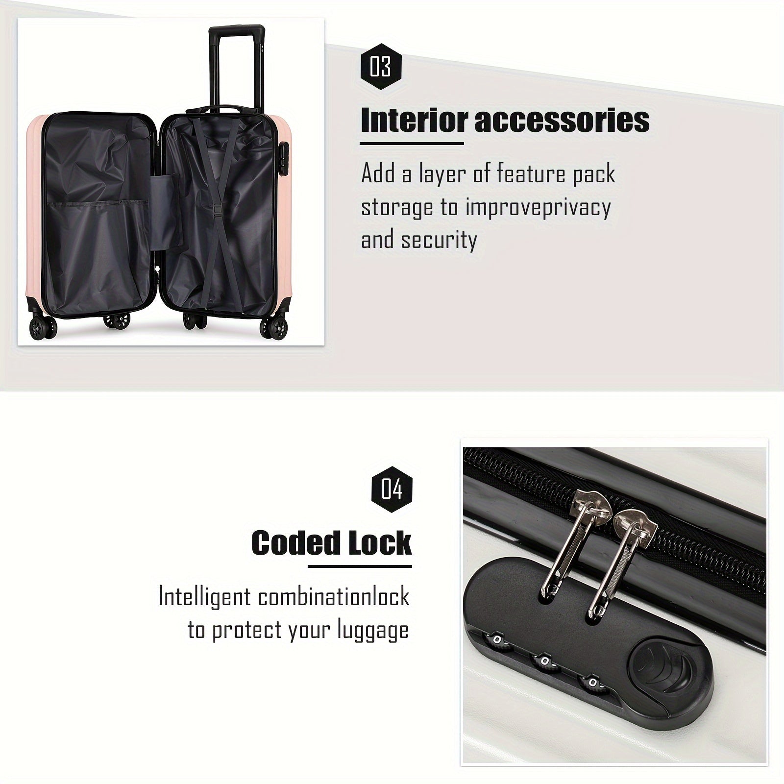 Valigia da viaggio elegante con 4 ruote – Compatta e robusta per avventure globali