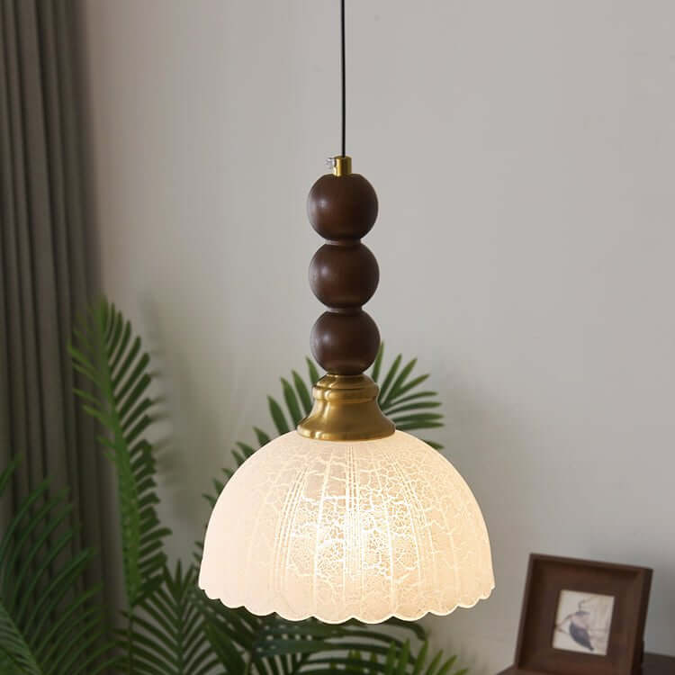 Lampadario in Vetro - Legno & Metallo