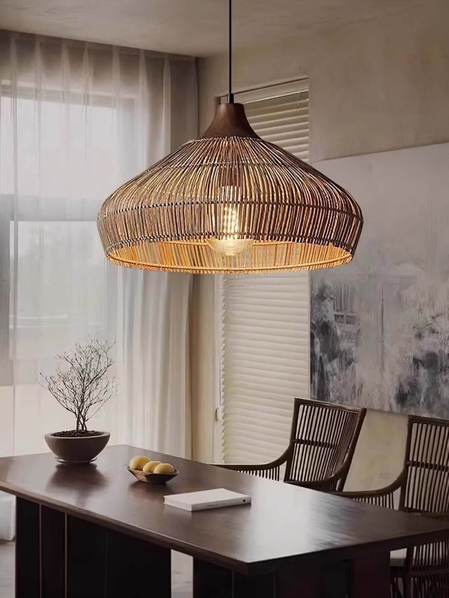 Lampada a Sospensione in Rattan - Stile Bohemien
