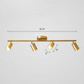 Plafonnier LED spot minimaliste or, lampe sur rail tubulaire avec abat-jour en métal