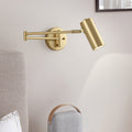 Tubular metal wall reading lamp with 1 bulb, postmodern wall lamp with extendable arm