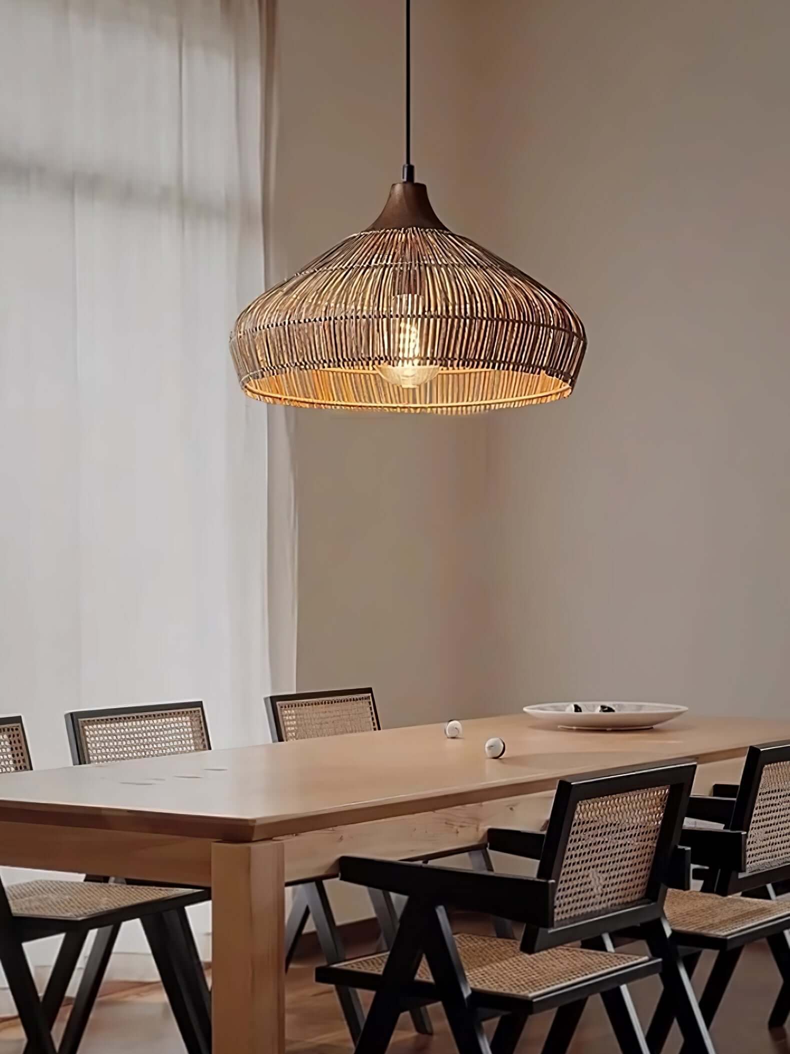 Lampada a Sospensione in Rattan - Stile Bohemien