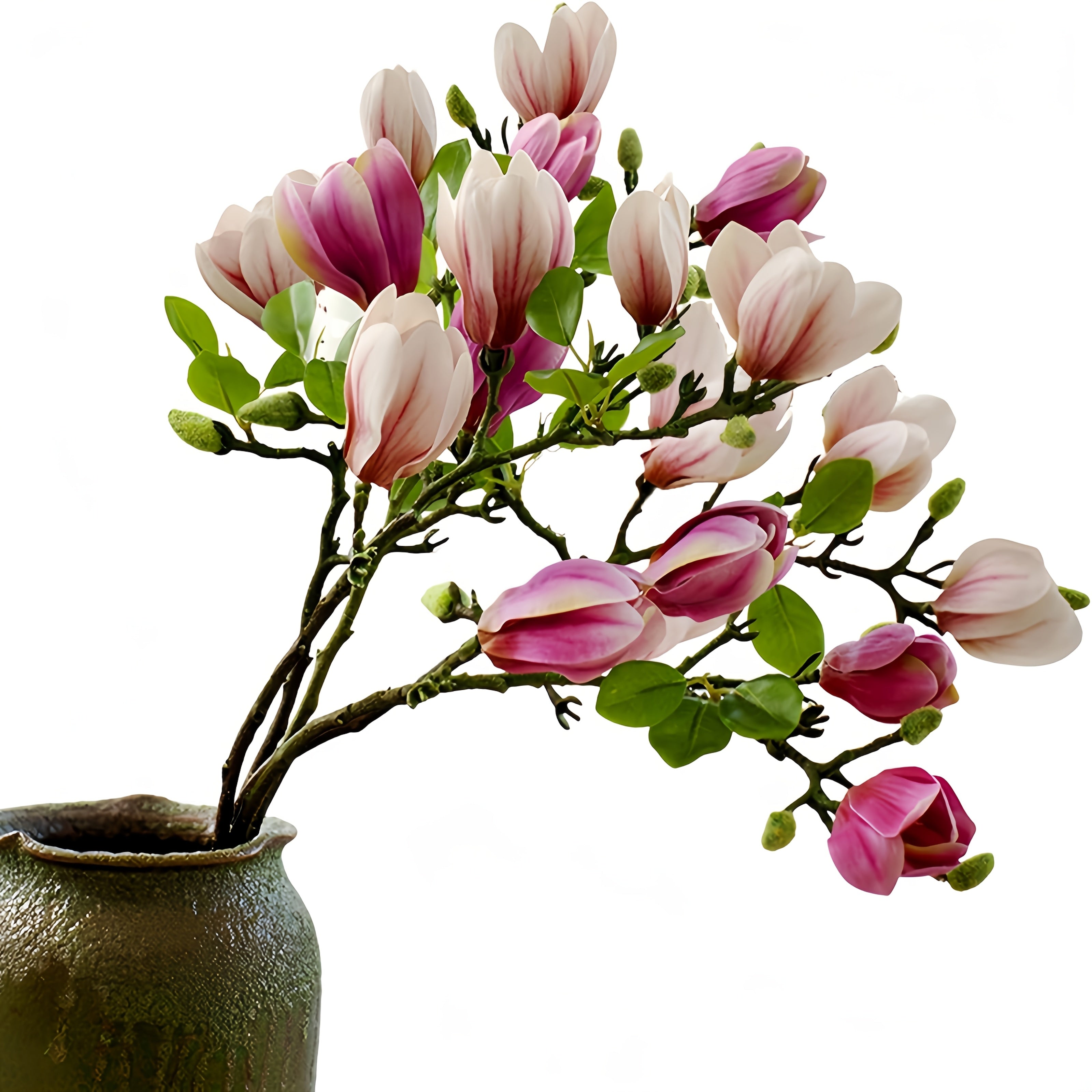Set di 4 Fiori di Magnolia Realistici – Eleganti e Senza Tempo per Matrimoni e Decorazioni di Lusso
