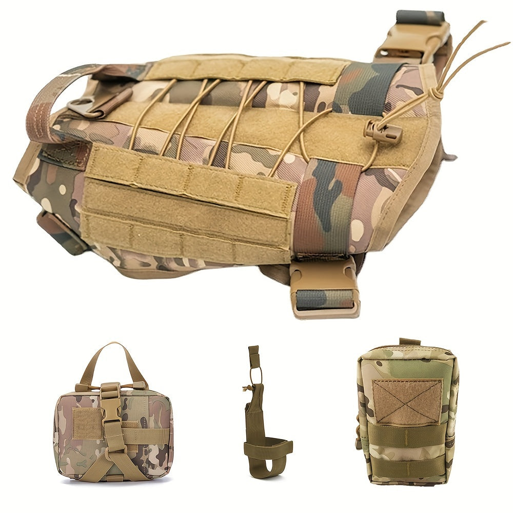 Imbracatura Tattica per Cani con Tasche – Imbracatura in Nylon Durevole per Addestramento e Avventure