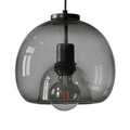 Lâmpada de suspensão mini-globo em vidro preto com LED regulável para cozinha
