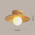 Semplicità Moderna Lampada da Soffitto in Legno 1 Luce Mini Semi Flush Mount per Corridoio