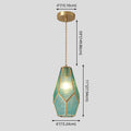 Tiffany-style pendant lamp with frosted glass and brass ceiling mount