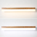 Lampada da parete moderna per bagno in legno, luci LED con schermo in acrilico