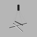 Nouveauté : Suspension LED à barres noires, lampe minimaliste en métal pour hall d'entrée.