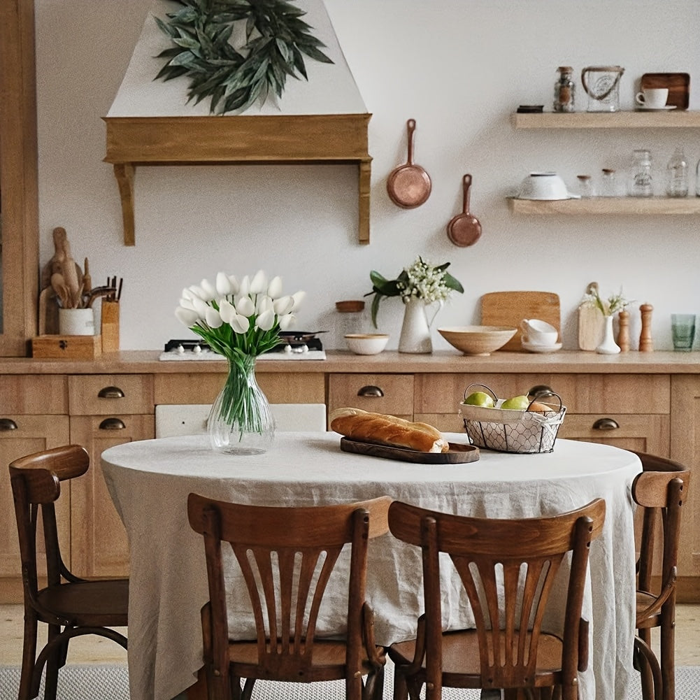 Set di 10 Tulipani Bianchi Artificiali – Perfetti per Matrimoni, Fotografia e Decorazione d'Interni