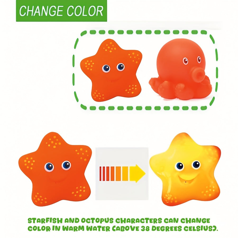 Set di Giocattoli da Bagno con Reti – Creature Marine Fluttuanti e Spruzzatori d'Acqua