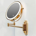Espelho de maquilhagem ampliador LED recarregável Luxeva Gold para casa de banho