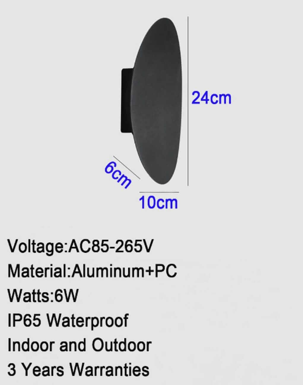 Lampada da Parete Moderna per Esterni - Design Ovale e Rettangolare
