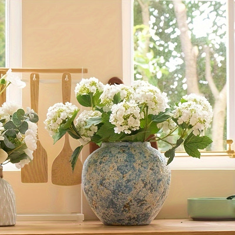 Vaso Ceramico Vintage Unico – Terracotta Blu Fatta a Mano per un Aspetto Autentico