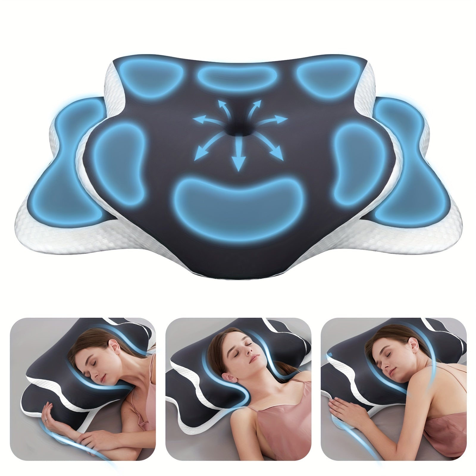 Cuscino Ergonomico in Memory Foam per il Collo – Per Comfort e Supporto Ottimali Durante la Notte