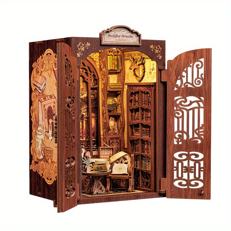 Negozio di Libri Miniatura Fai-da-te – Kit in Legno 3D con Illuminazione per Decorazione Creativa