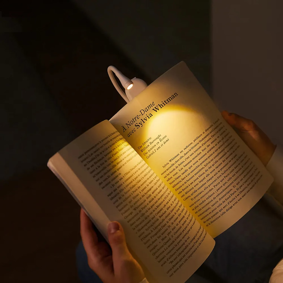 LumiBeam Clip-On Lettura Lampada | Lampada LED per libri con colori multipli e braccio flessibile Regolabile