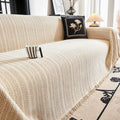 Chenille Zigzag Sofa Cover with Fringe