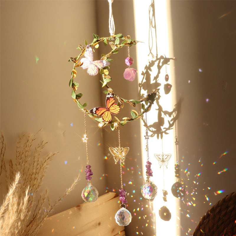 PrismaVibe Cattura Cristalli Incantati | Decorazione Magica per Interni con Luce di Luna e Stelle