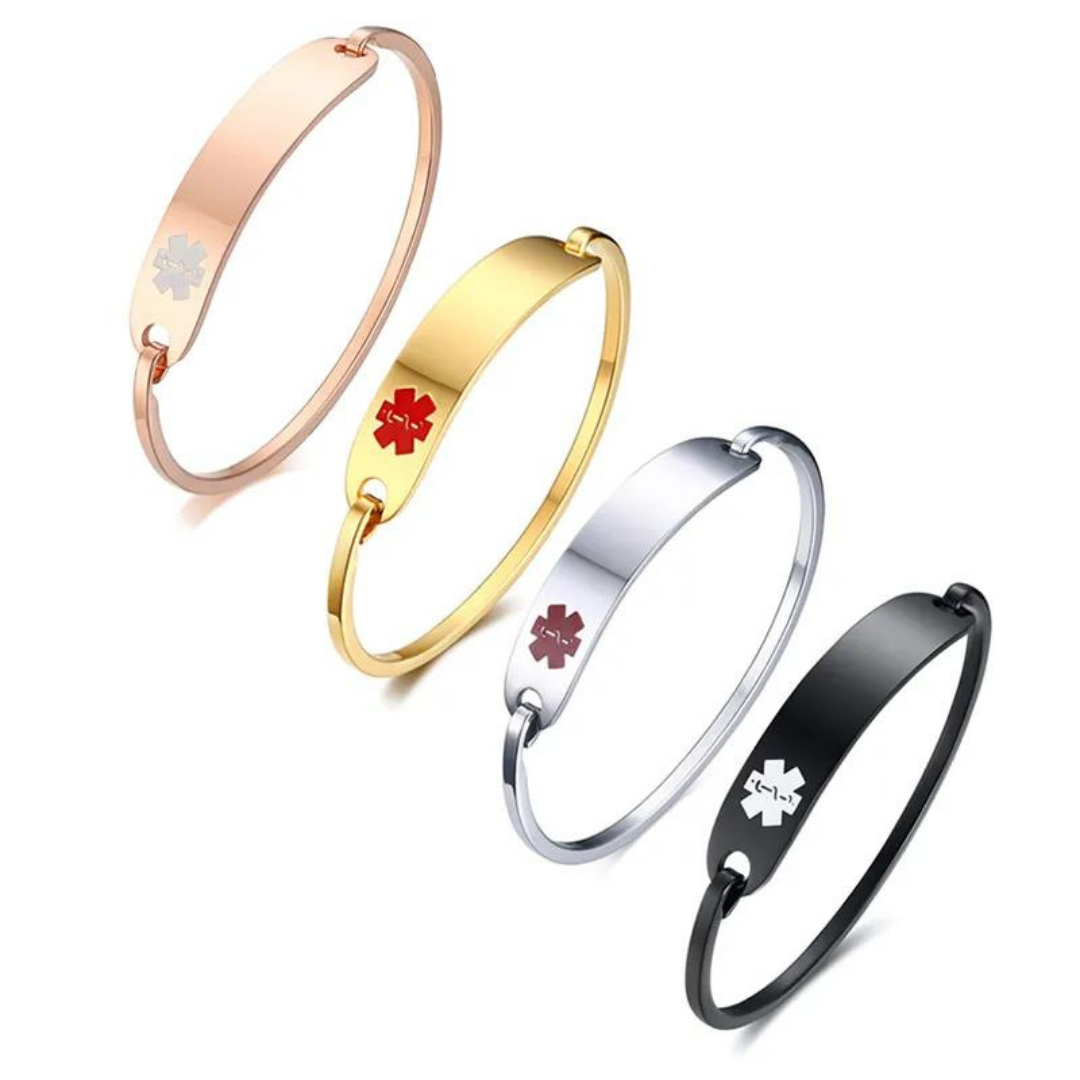 Bracciale MedAlert OpulentShield | Bracciale Personalizzato per Allerta Medica in Emergenze