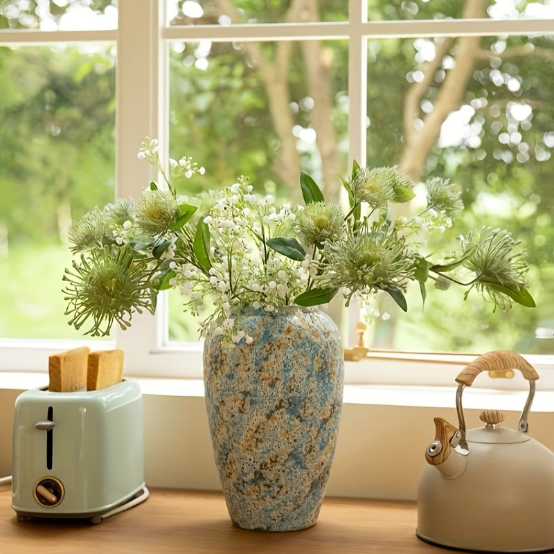 Vaso Ceramico Vintage Unico – Terracotta Blu Fatta a Mano per un Aspetto Autentico