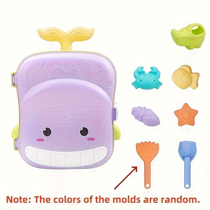 Set di Giocattoli da Spiaggia a Tema Balena per Bambini – Valigia da 8 Pezzi