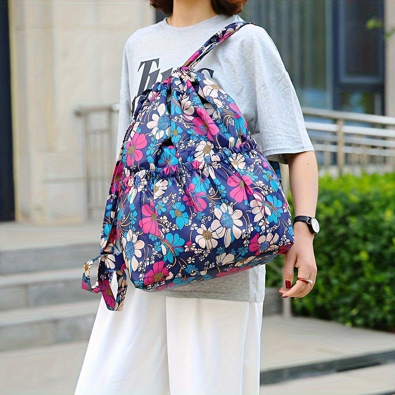 Zaino Geometrico in Nylon con Chiusura a Coulisse – Perfetto per Viaggi e Attività Sportive