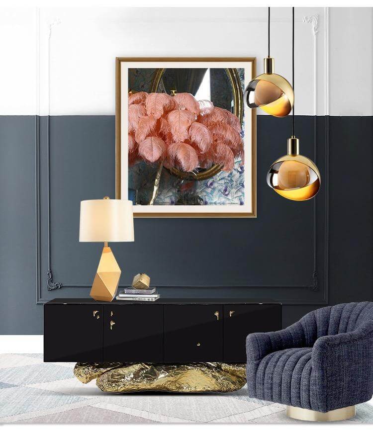 Lampadario - Vetro Fumè & Oro