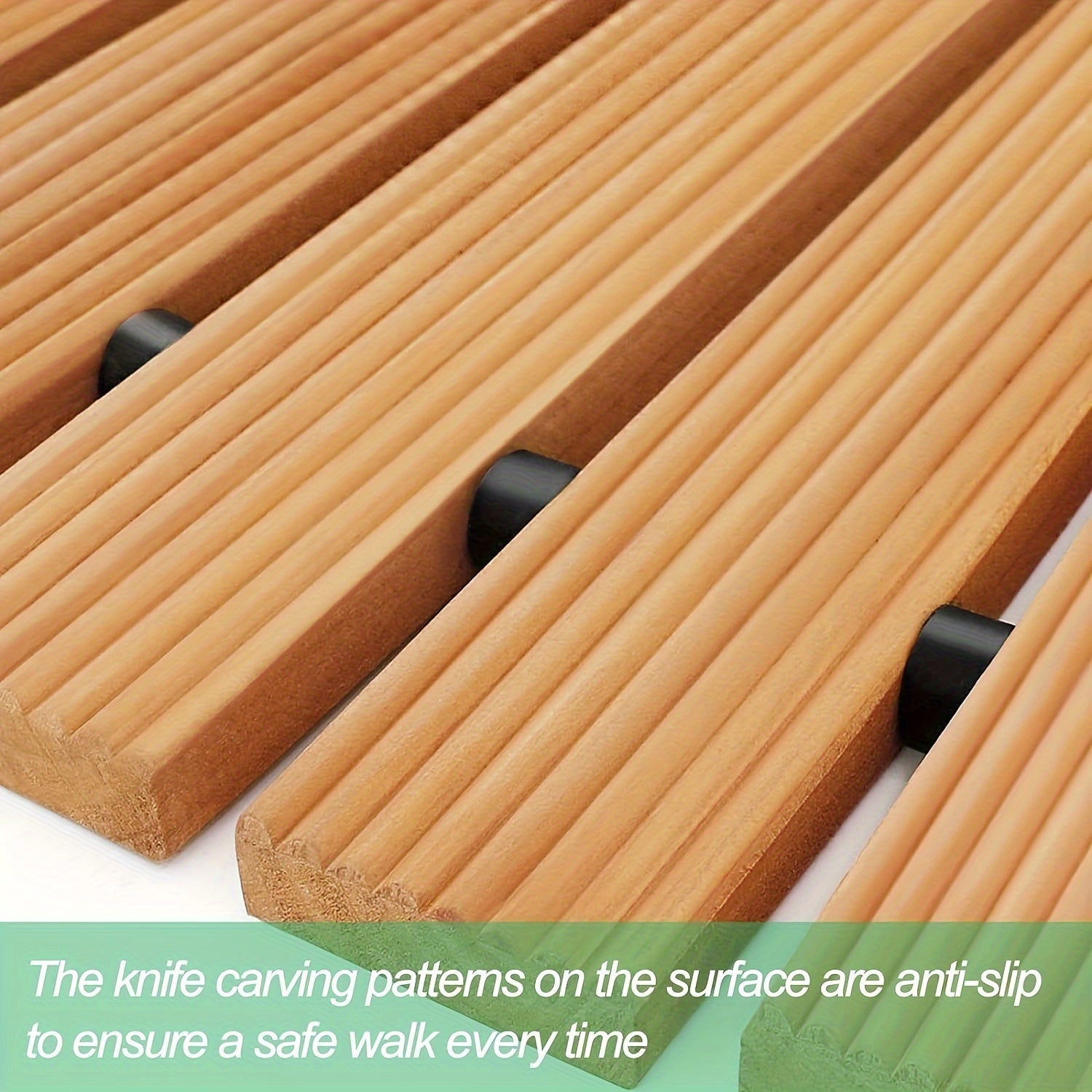 Tappeto da Giardino in Legno Arrotolabile – Tappeto Esterno Durevole con Protezione Antiscivolo