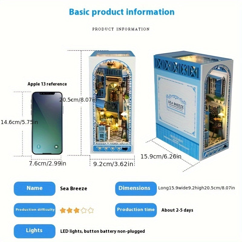 Puzzle 3D in Legno Fai-da-te – Casa Miniaturizzata Ispirata al Mare
