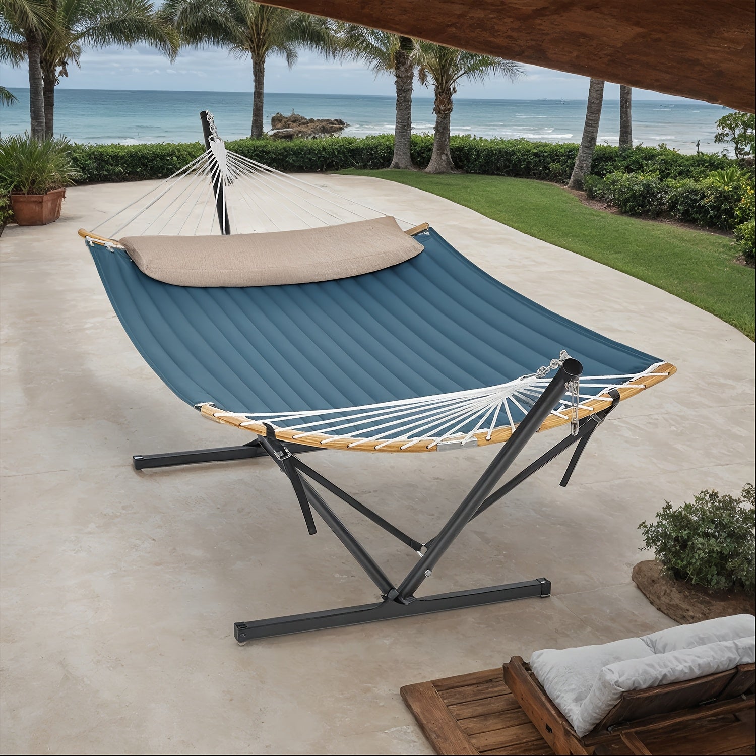 Amaca Imbottita con Struttura – Spreader e Cuscino in Bambù Confortevoli