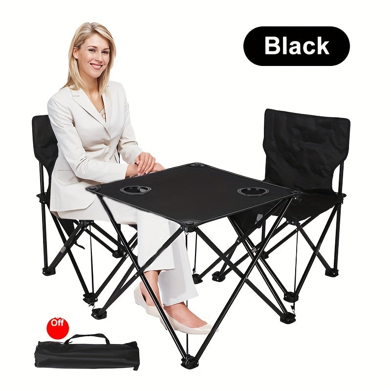 Set da Giardino Pieghevole con Tavolo e Sedie – Portatile per Campeggio e BBQ