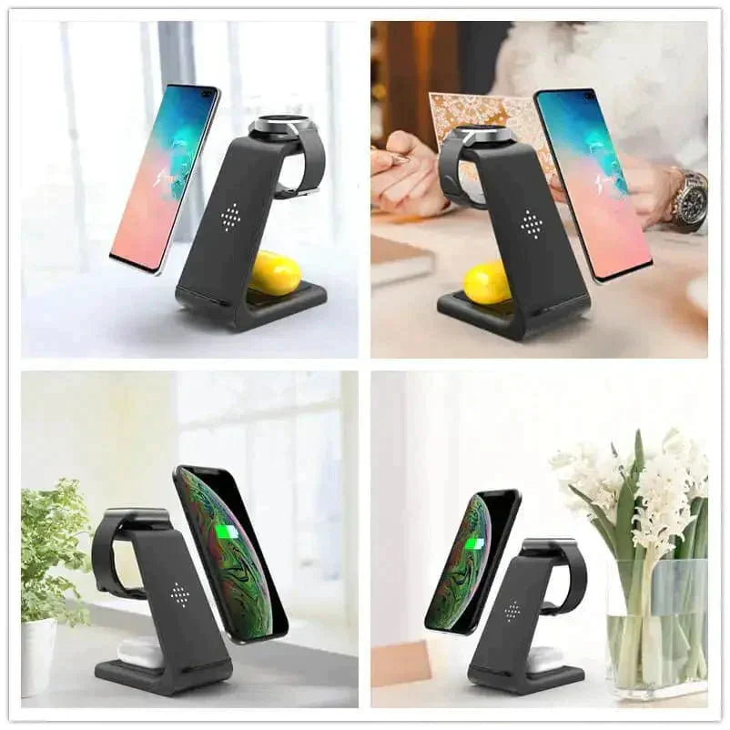 PowerNest Caricatore Wireless Stand da 20W | Dock di Ricarica Veloce per iPhone, AirPods e iWatch 8 7 6